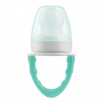 Η φωτογραφία δείχνει Τροφοδότης ΣιλικόνηςΕισάγετε με ασφάλεια το μωρό σε νέο φαγητό με τον τροφοδότη σιλικόνης του Dr.