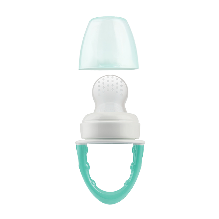 Η φωτογραφία δείχνει Τροφοδότης ΣιλικόνηςΕισάγετε με ασφάλεια το μωρό σε νέο φαγητό με τον τροφοδότη σιλικόνης του Dr.