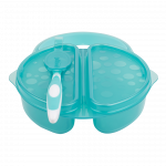 Η φωτογραφία δείχνει Μπολ φαγητού με καπάκι και κουταλάκι&nbsp;ταΐσματοςΕξαιρετικής ποιότητας πιάτα για τη στέρεα τροφή του μωρού.