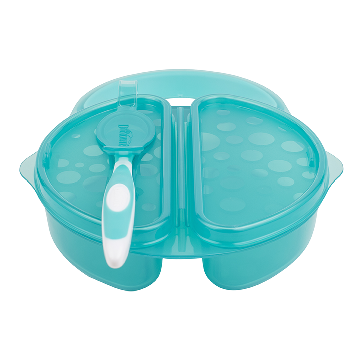 Η φωτογραφία δείχνει Μπολ φαγητού με καπάκι και κουταλάκι&nbsp;ταΐσματοςΕξαιρετικής ποιότητας πιάτα για τη στέρεα τροφή του μωρού.