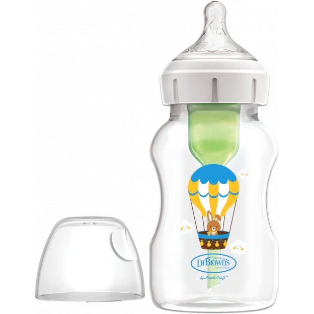 Μπιμπερό Πλαστικό με Φαρδύ Λαιμό Options+Εργονομικά σχεδιασμένο μπιμπερό με φαρδύ λαιμό, που μέσω της καινοτομίας της διέλευσης του αέρα εξασφαλίζει μοναδικά πλεονεκτήματα στο τάισμα.