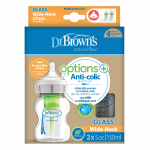 Η φωτογραφία δείχνει Μπιμπερό γυάλινο Options+ με φαρδύ λαιμό 150 ml.