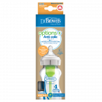 Η φωτογραφία δείχνει Μπιμπερό γυάλινο Options+ με φαρδύ λαιμό&nbsp;270mlΜπιμπερό Γυάλινο με Φαρδύ Λαιμό Options+Εργονομικά σχεδιασμένο μπιμπερό με φαρδύ λαιμό, που μέσω της καινοτομίας&nbsp;της διέλευσης του αέρα εξασφαλίζει μοναδικά πλεονεκτήματα στο τάισμα.