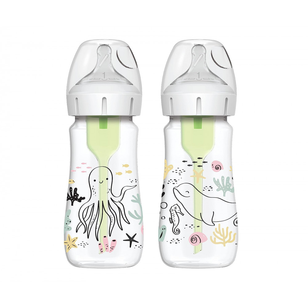 Μπιμπερό Πλαστικό με Φαρδύ Λαιμό Options+Εργονομικά σχεδιασμένο μπιμπερό με φαρδύ λαιμό, που μέσω της καινοτομίας της διέλευσης του αέρα εξασφαλίζει μοναδικά πλεονεκτήματα στο τάισμα.