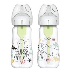 DR. BROWN'S Μπιμπερό πλαστικό Options (Φ.Λ.) 270 ml ωκεανός (2 τεμ.) WB 92028