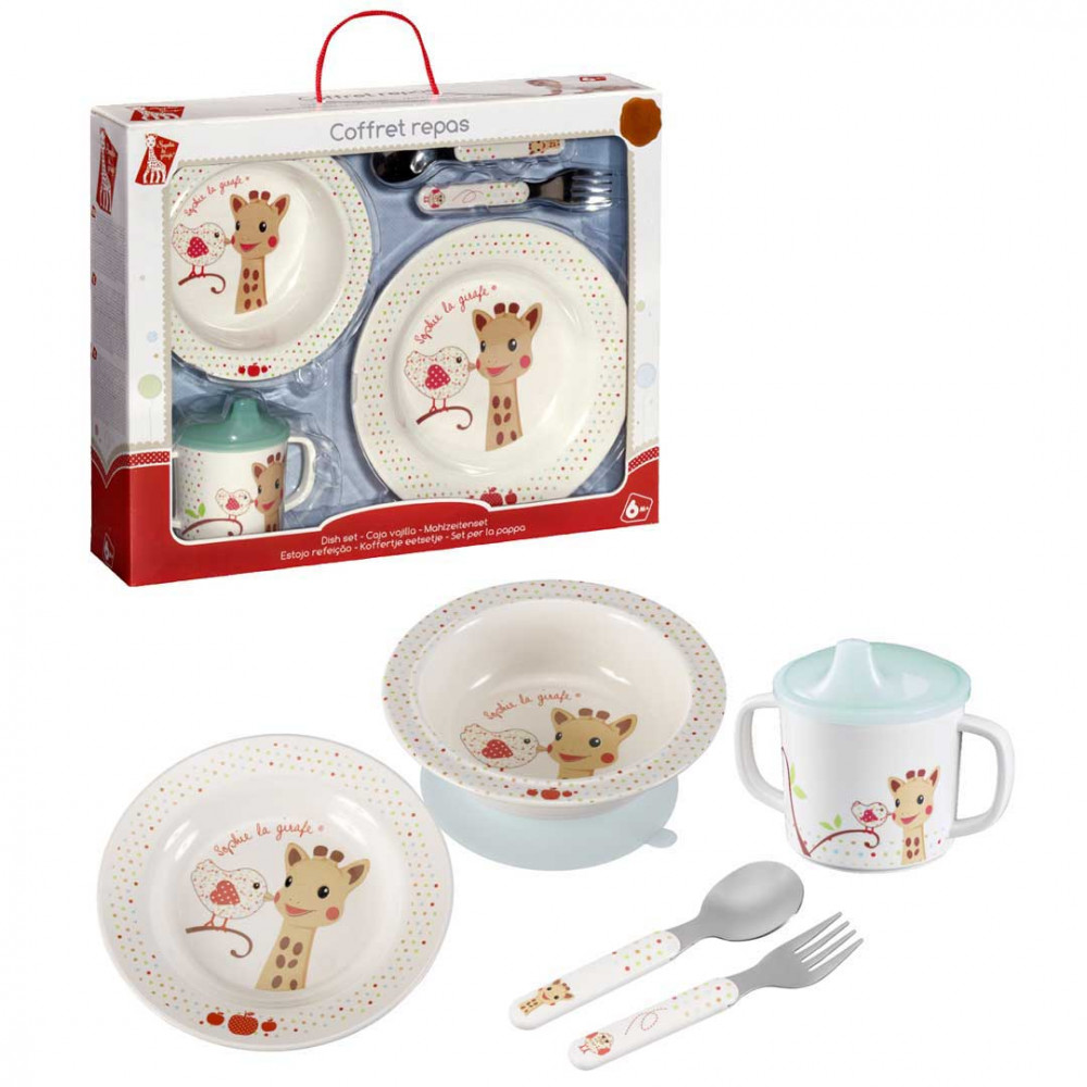 Ένα σετ φαγητού που εντυπωσιάζει! Από τη συσκευασία του, μέχρι και την καινοτομία και την ιδιαίτερότητα κάθε σκεύους που περιλαμβάνει!Το σετ περιλαμβάνει:Ένα πιάτο με αντιολισθητική βάσηΈνα μπωλ με βεντούζαΈνα εκπαιδευτικό ποτήρι που δε στάζειΈνα σετ κουτάλι πηρούνι, ειδικά κατασκευασμένο για μικρά 