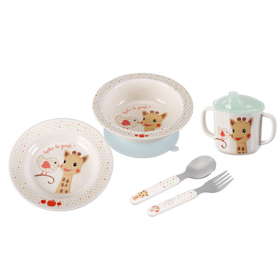 Ένα σετ φαγητού που εντυπωσιάζει! Από τη συσκευασία του, μέχρι και την καινοτομία και την ιδιαίτερότητα κάθε σκεύους που περιλαμβάνει!Το σετ περιλαμβάνει:Ένα πιάτο με αντιολισθητική βάσηΈνα μπωλ με βεντούζαΈνα εκπαιδευτικό ποτήρι που δε στάζειΈνα σετ κουτάλι πηρούνι, ειδικά κατασκευασμένο για μικρά 