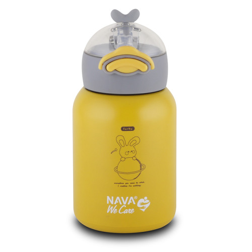 NAVA Θερμός μπουκάλι ανοξείδωτο "We Care" κίτρινο 350ml 10-110-004