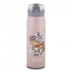 NAVA Θερμός μπουκάλι ανοξείδωτο "We Care" ροζ 500ml 10-110-010