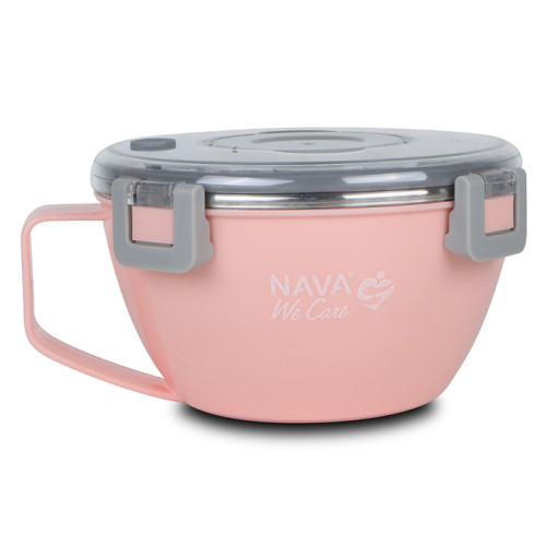NAVA Δοχείο φαγητού-θερμός ανοξείδωτο στρογγυλό "We Care", ροζ 850ml 10-262-011
