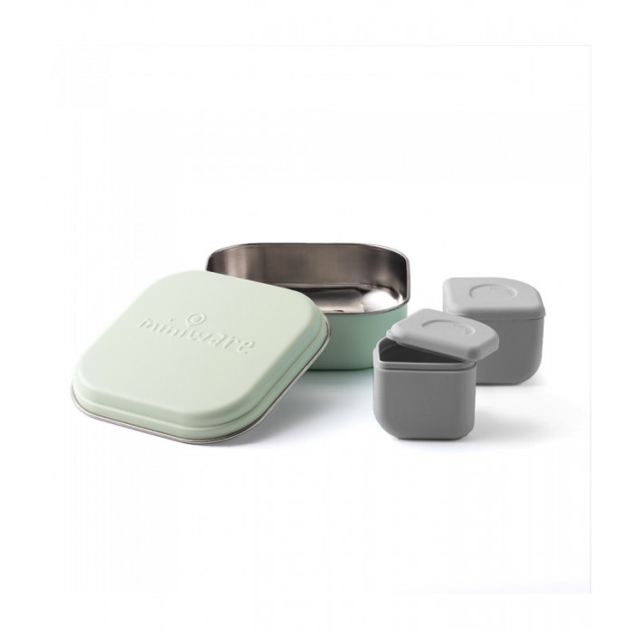 ΠΛΗΡΟΦΟΡΙΕΣΔοχείο φαγητού 15x15cm από ανοξείδωτο ατσάλι με2 δοχεία σιλκόνης 7x7cm, , Συσκευασία σε κουτί με παράθυρο