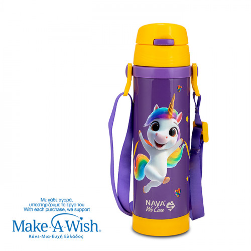 NAVA Παγούρι θερμός ανοξείδωτο "We Care", Purple Unicorn 500ml 10-001-023