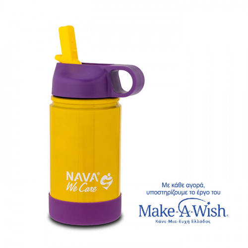 NAVA Θερμός μπουκάλι ανοξείδωτο "We Care" κίτρινο - μωβ 360ml 10-016-033