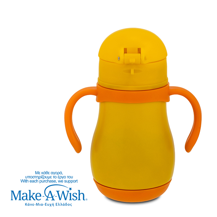 NAVA Θερμός μπουκάλι ανοξείδωτο "We Care", Yellow Duck 300ml 10-016-116