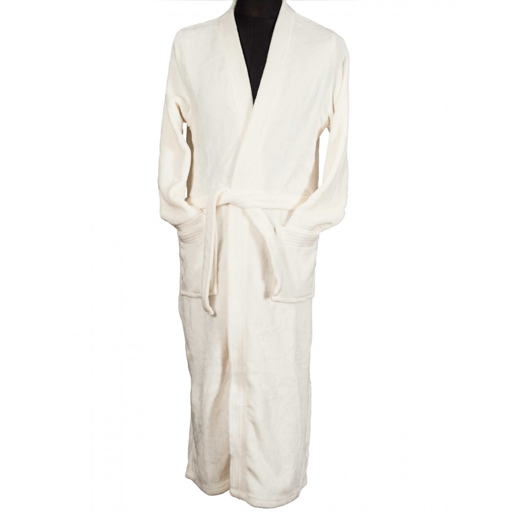 1 Μπουρνούζι Φλις Polyester 100% 430gr/m2 με γιακάΧρώμα: Off WhiteΣύνθεση: POLYESTER 100%