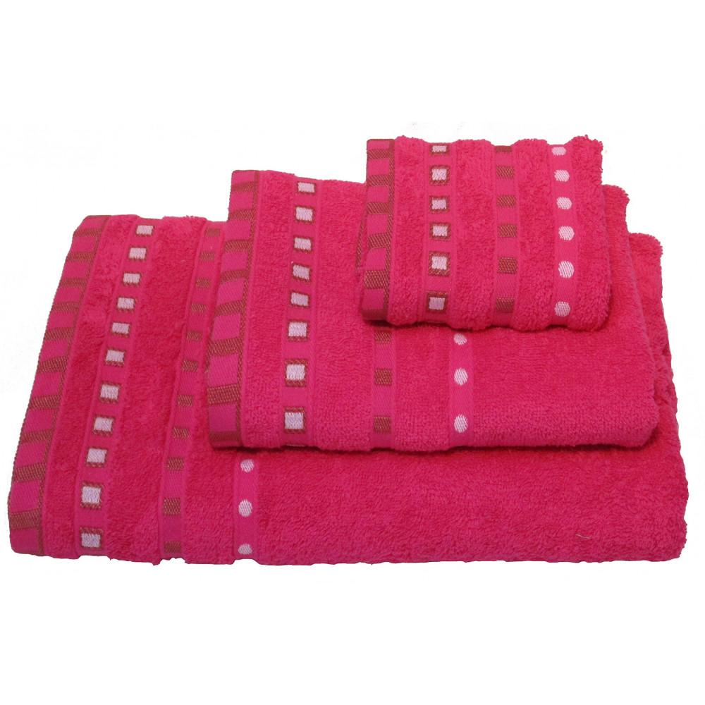1 πετσέτα πουά ζακάρ Χειρός 30x50Χρώμα: FuchsiaΣύνθεση: COTTON 100%
