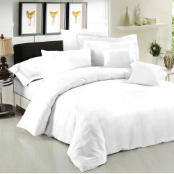 Σεντόνι Μεμονομένο LeBlanc Μονόχρωμο Polycotton 50/50 TC144 White υπέρδιπλο με λάστιχο 160x200+35