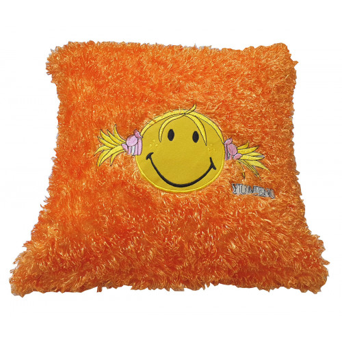 Μαξιλάρι Διακοσμητικό ΚΟΜΒΟΣ 100% Polyester 45x45 Smiley Face Orange