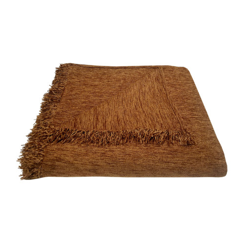 Ριχτάρι ΚΟΜΒΟΣ Σενίλ 1θ 180x180 Μονόχρωμο Light Brown