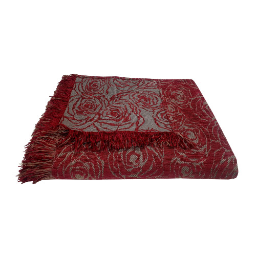 Ριχτάρι ΚΟΜΒΟΣ Σενίλ 1θ 180x180 Rose Bordeaux