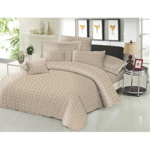 Παπλωματοθήκη ΚΟΜΒΟΣ Cotton Line Printed Fern Beige Υπέρδιπλη 220x240
