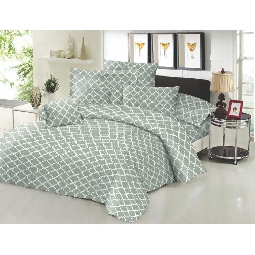 Παπλωματοθήκη ΚΟΜΒΟΣ Cotton Line Printed Montana Olive Υπέρδιπλη 220x240