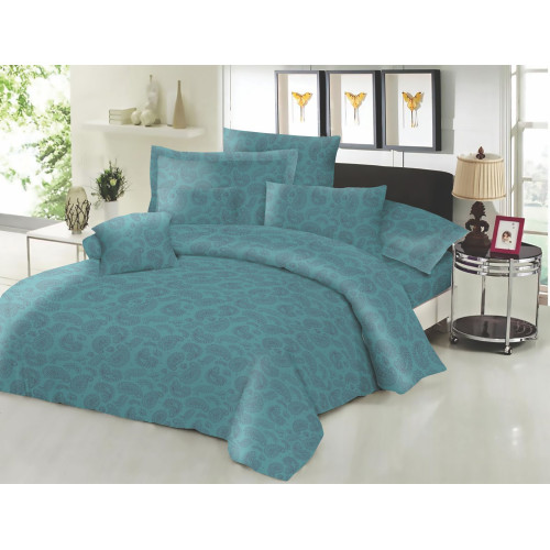 Παπλωματοθήκη ΚΟΜΒΟΣ Cotton Line Printed Lahor Petrol Υπέρδιπλη 220x240