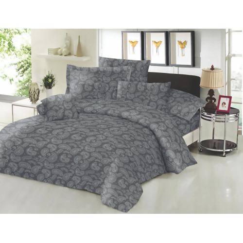 Παπλωματοθήκη ΚΟΜΒΟΣ Cotton Line Printed Lahor Grey Υπέρδιπλη 220x240