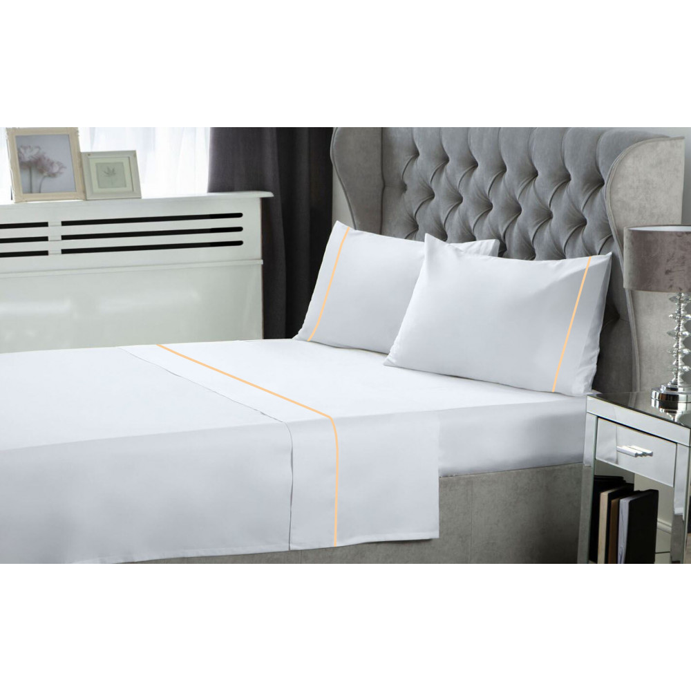 2 σεντόνια μονόχρωμα 170x270 το ένα με φυτίλι & 1 μαξιλαροθήκη 50x70 μονόχρωμη φάκελος με φυτίλι - ΟΙ ΔΙΑΣΤΑΣΤΕΙΣ ΕΊΝΑΙ ΠΡΟ ΡΑΦΗΣΧρώμα: White