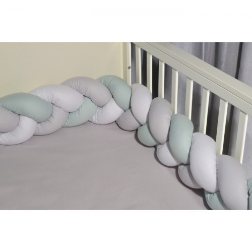 Baby Oliver des 3135 πλεξούδα Λευκό-Μέντα-Γκρι Βαμβακερή 20 μ χ 200 εκ.