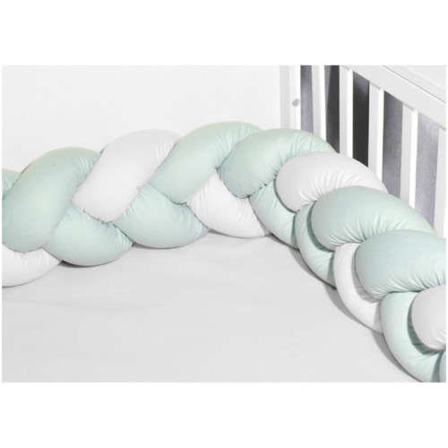 Baby Oliver des 3130 πλεξούδα Λευκή-Μέντα τριπλή Βαμβακερή 20 μ χ 200 εκ.
