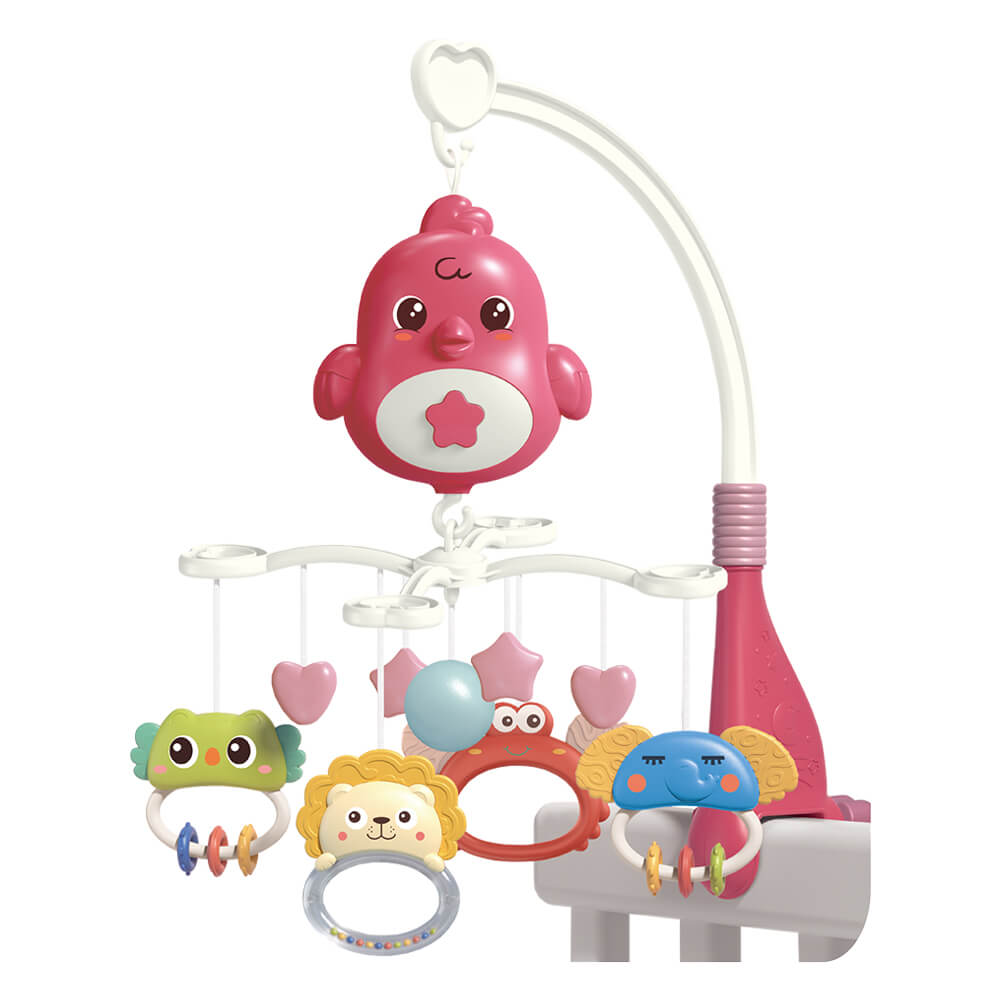 Η φωτογραφία δείχνει Το μουσικό περιστρεφόμενο παιχνίδι Bird με προβολέα της Bebe Stars&nbsp; είναι η ιδανική λύση για να απασχολεί το μωρό σας και να το διασκεδάζει με τους ήχους και τα χαριτωμένα παιχνιδάκια την ώρα που βρίσκεται ξαπλωμένο στη κούνια του.