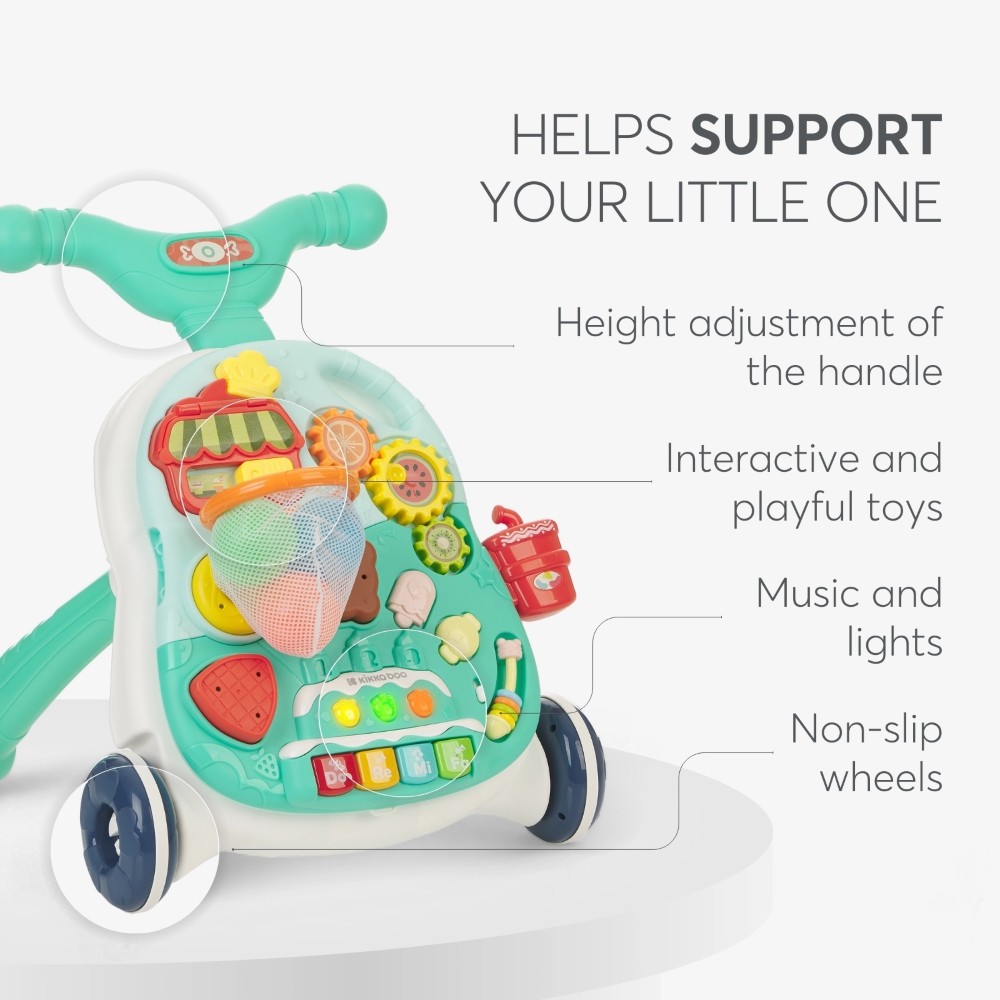 Η φωτογραφία δείχνει Περπατούρα και τραπέζι δραστηριοτήτων της εταιρείας Kikka Boo.