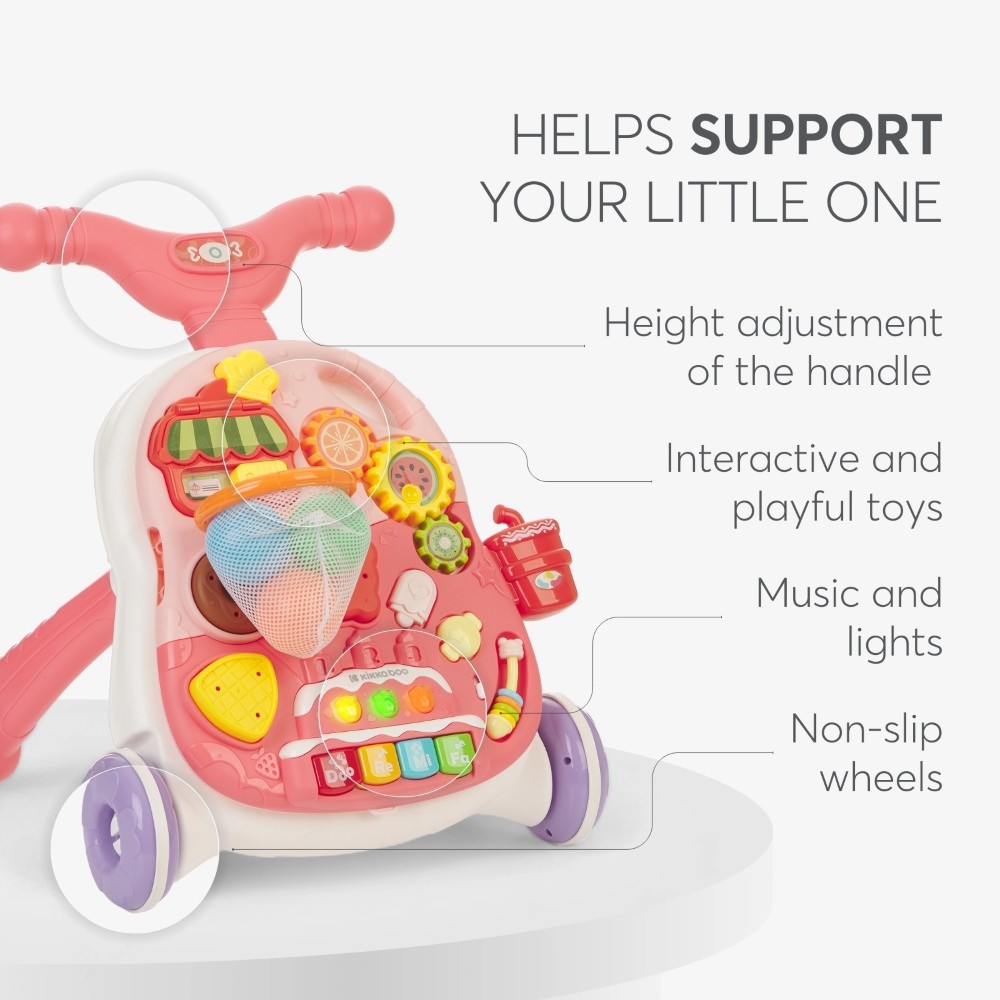 Η φωτογραφία δείχνει Περπατούρα και τραπέζι δραστηριοτήτων της εταιρείας Kikka Boo.