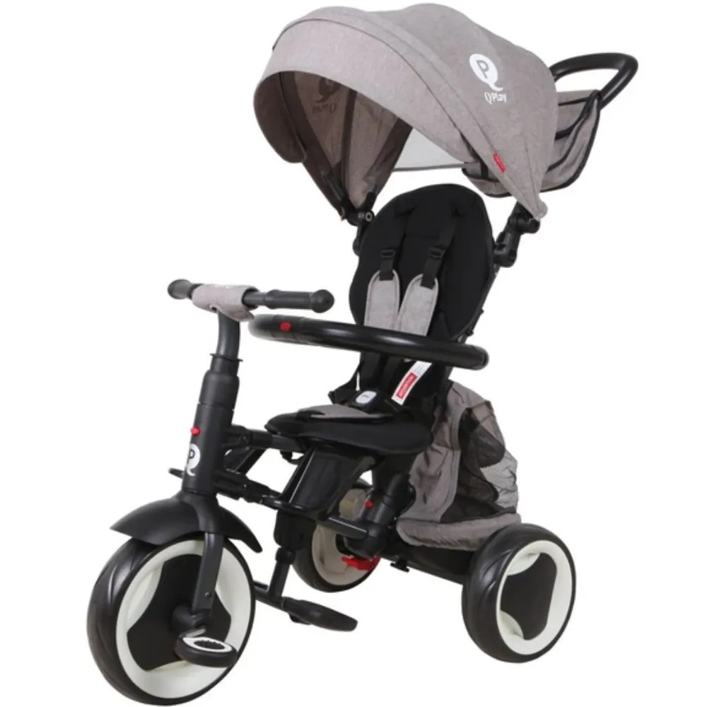 Qplay Rito Plus Eva Αναδιπλούμενο Τρίκυκλο Ποδηλατάκι 10 - 72 μηνών BlackΤρίκυκλο ποδήλατο που ακολουθεί την ανάπτυξη του παιδιού από 10 έως 72 μηνώνΡυθμιζόμενο καθ’ ύψος τιμόνι γονέαΑναδιπλούμενο – αφαιρούμενο σκίαστρο με UV προστασία UPF 50+Πλάτη καθίσματος με 2 θέσεις ανάκλισης για άνετη βόλταΜαλ