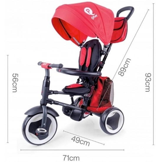 Qplay Rito Plus Eva Αναδιπλούμενο Τρίκυκλο Ποδηλατάκι 10 - 72 μηνών BlackΤρίκυκλο ποδήλατο που ακολουθεί την ανάπτυξη του παιδιού από 10 έως 72 μηνώνΡυθμιζόμενο καθ’ ύψος τιμόνι γονέαΑναδιπλούμενο – αφαιρούμενο σκίαστρο με UV προστασία UPF 50+Πλάτη καθίσματος με 2 θέσεις ανάκλισης για άνετη βόλταΜαλ