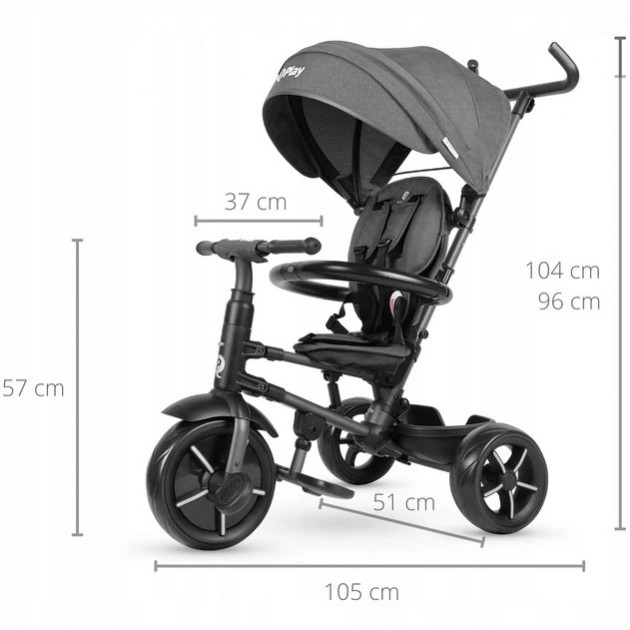 Qplay Rito Eva Star Αναδιπλούμενο Τρίκυκλο Ποδηλατάκι 10 - 72 μηνών BlackΤρίκυκλο ποδήλατο που ακολουθεί την ανάπτυξη του παιδιού από 10 έως και 72 μηνώνΡυθμιζόμενο καθ’ ύψος τιμόνι γονέαΑναδιπλούμενο – αφαιρούμενο σκίαστρο με UV προστασία UPF 50+ με προέκταση για περισσότερη κάλυψη του παιδιούΠλάτη