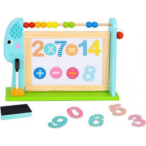 TOOKY TOY ΞΥΛΙΝΟΣ ΕΛΕΦΑΝΤΑΣ ΜΑΥΡΟΠΙΝΑΚΟΣ ΔΙΠΛΗΣ ΟΨΕΩΣ ΜΕ ΑΡΙΘΜΗΤΙΚΗ 6972633370185