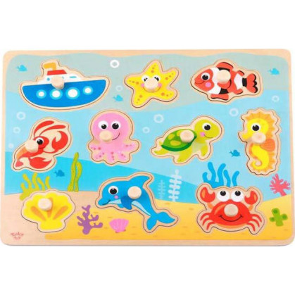 TOOKY TOY ΕΚΠΑΙΔΕΥΤΙΚΟ ΞΥΛΙΝΟ ΠΑΖΛ ΒΥΘΟΣ ΜΕ ΖΩΑ ΤΗΣ ΘΑΛΑΣΣΑΣ 6970090043178