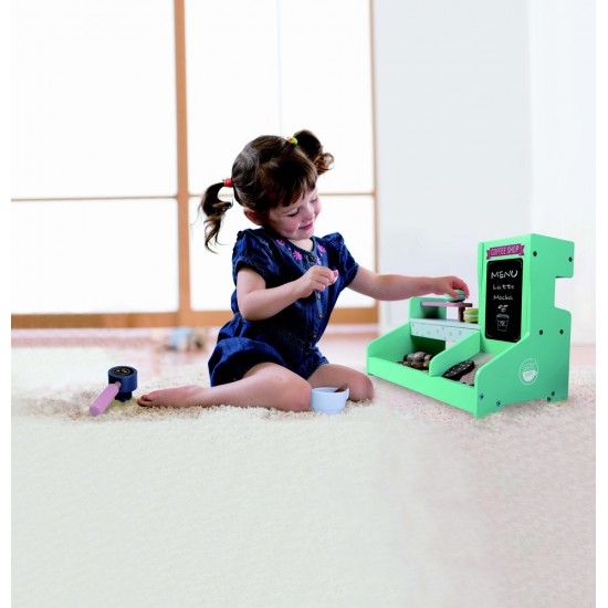 ΞΥΛΙΝΗ ΚΑΦΕΤΙΕΡΑ ΤΗΣ ΣΕΙΡΑΣ MONI TOYSΓια ηλικία 36+ μηνώνΠεριλαμβάνει: μηχανή espresso, πάγκο, γλυκίσματα, σφολιάτεςΔιαστάσεις στο κουτί:&nbsp;35.