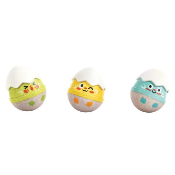 Hape Early Explorer Ξύλινη Κουδουνίστρα happy Hatchlings Wobble Rattles (E0124)