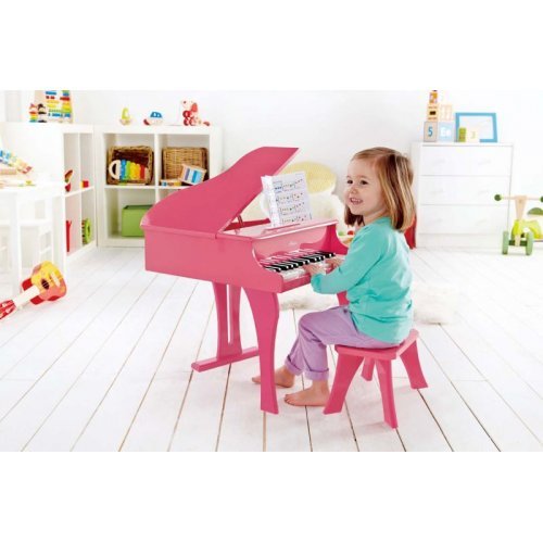 Hape Happy Grand Piano Pink Το Μεγάλο Μου Πιάνο Με 30 Πλήκτρα και Καρεκλάκι 2Τεμ E0319