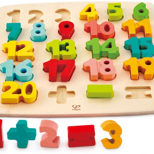 Hape Chunky Number Puzzle Πάζλ Μεγάλων Αριθμών Από Το 1 Μέχρι Το 20 Με Σύμβολα Για Απλές Πράξεις  24Τεμ E1550