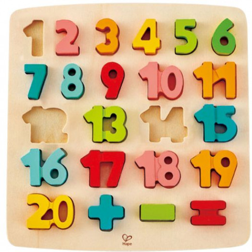 Hape Chunky Number Puzzle Πάζλ Μεγάλων Αριθμών Από Το 1 Μέχρι Το 20 Με Σύμβολα Για Απλές Πράξεις  24Τεμ E1550