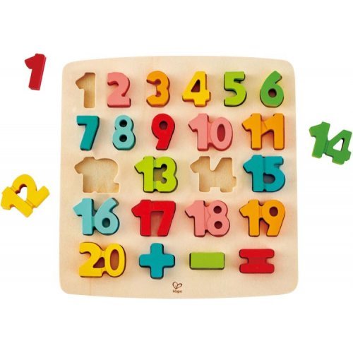 Hape Chunky Number Puzzle Πάζλ Μεγάλων Αριθμών Από Το 1 Μέχρι Το 20 Με Σύμβολα Για Απλές Πράξεις  24Τεμ E1550