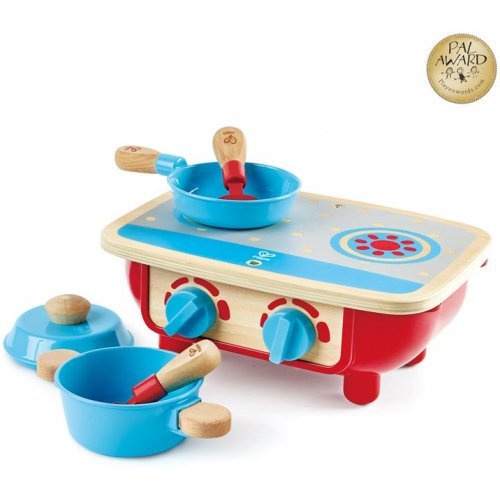 Hape Toddler Kitchen Set - Μικρή Κουζίνα Με Τηγάνι, Κατσαρόλα Και 2 Σπάτουλες - 6Τεμ. E3170