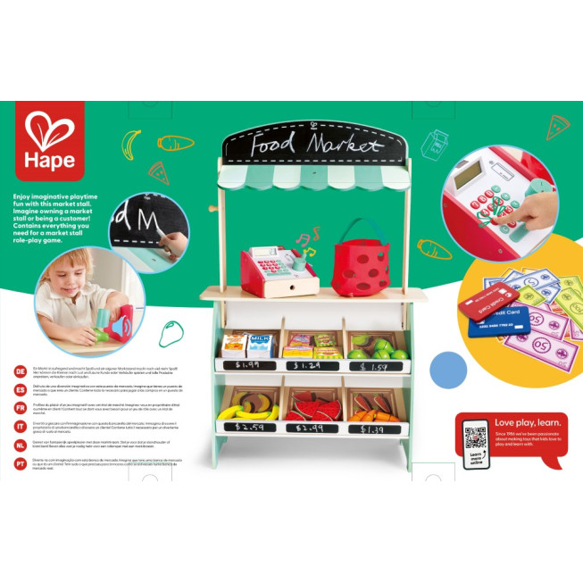 Hape Playfully Delicious Ξύλινος Πάγκος Farmer Market (E3209A)