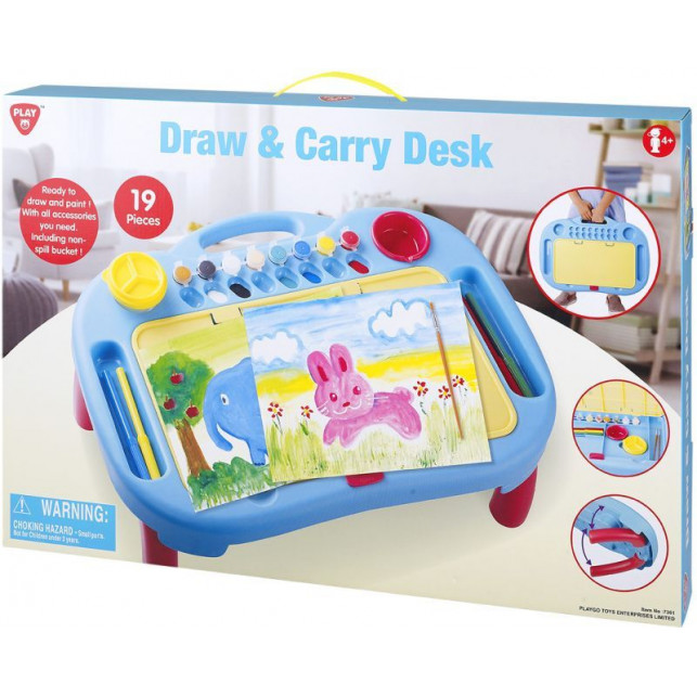 Playgo Τραπέζι Ζωγραφικής Draw & Carry Desk 19Τμχ (7361).