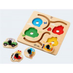 Hape Kids II Ξύλινο Παζλ Paths To Adventure (11870)Ξύλινο παζλ με τέσσερα οχηματάκια.