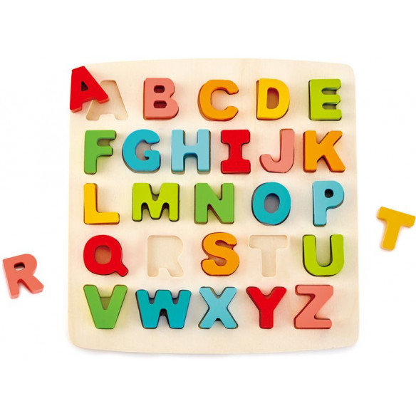 Hape Happy Puzzles Ξύλινο Παζλ Γράμματα Chunky AlphabetΗ εκμάθηση του αλφάβητου είναι πολύ διασκεδαστική! Μπορείς να μάθεις τα γράμματα από το Α έως το Ζ.